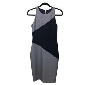 Tommy Hilfiger Women Blue Color Block Sleeveless Knee Length Fitted Dress 2